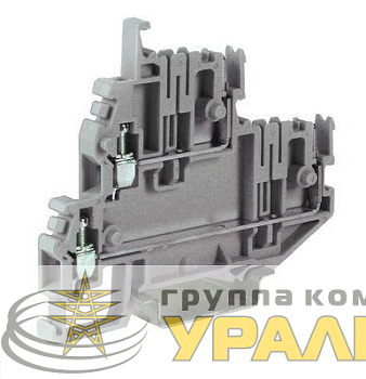 Зажим VPD.2/GR 2.5 кв.мм клеммн. 2-х уровн. со штекерными контактами сер. DKC 