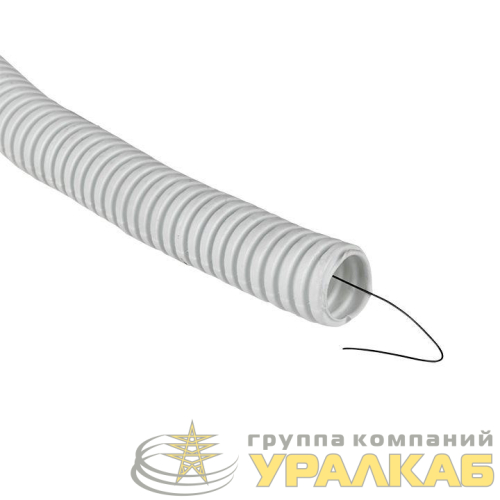 Труба гофрированная ПВХ d16мм с протяжкой бел. (уп.100м) Plast PROxima EKF 