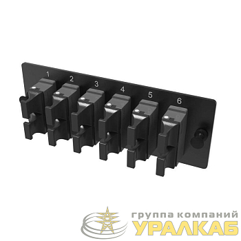 Планка адаптерная с установленными 12xMTP адаптерами (aligned key)(цвет адаптера - сер.) OM4 1 HU DKC 
