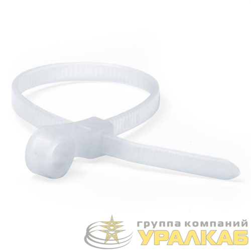 Хомут кабельный 7.6х400 полиамид бел. с монтажн. отверст. (уп.100шт) DKC 