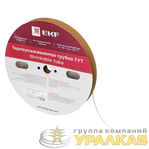 Трубка термоусадочная ТУТ 4/2 прозр. (уп.100м) PROxima EKF 
