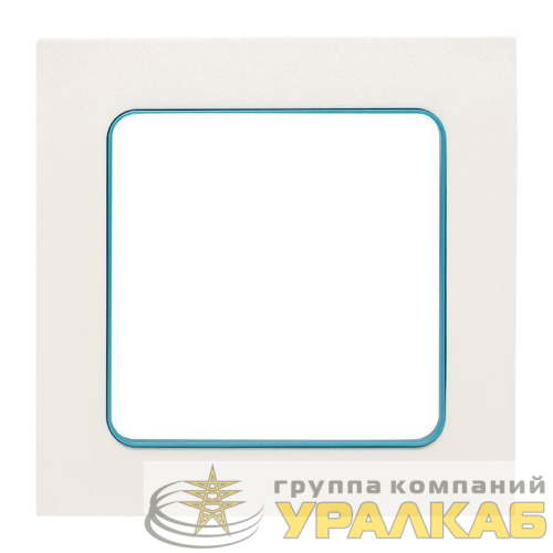 Рамка 1-м Стокгольм бел. с линией цвета син. PROxima EKF 