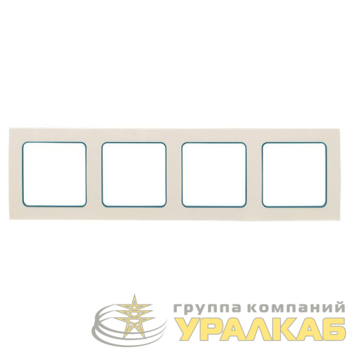 Рамка 4-м Стокгольм бел. с линией цвета синий PROxima EKF 