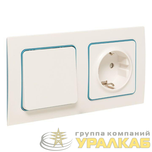 Рамка 2-м Стокгольм бел. с линией цвета син. PROxima EKF 