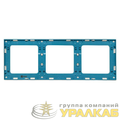 Рамка 3-м Стокгольм бел. с линией цвета син. PROxima EKF 