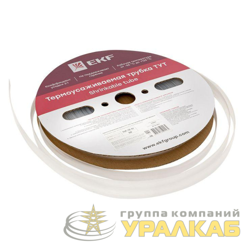 Трубка термоусадочная ТУТ 12/6 прозр. PROxima (уп.50м) EKF 
