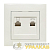 Розетка компьютерная + телефонная 2-м СП Валенсия RJ45 + RJ11 бел. PROxima EKF 