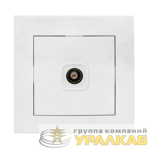Розетка телевизионная проходная TV 1-м Валенсия 14дБ-240МГц бел. PROxima EKF 