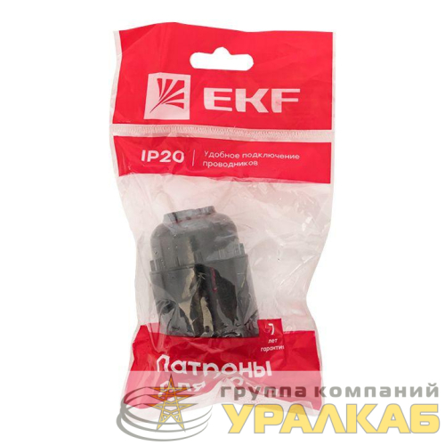 Патрон карболитовый подвесной Е27 черн. (инд. пакет) EKF 