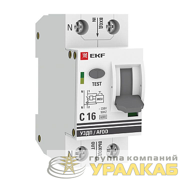 Устройство защиты от дугового пробоя (УЗДП) 1P+N C 16А 6кА с авт. выкл. PROxima EKF 
