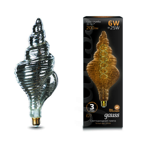 Лампа светодиодная Black Vintage Filament Flexible TL120 6Вт 2400К E27 120х330мм Gauss 
