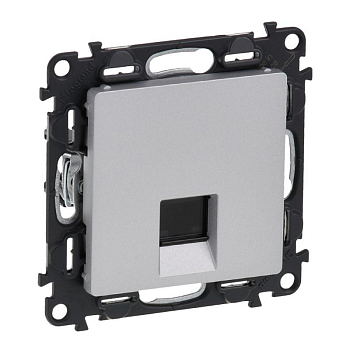 Механизм розетки комп. 1-м Valena Life RJ45 CAT.5E UTP с лицевой панелью алюм. Leg 