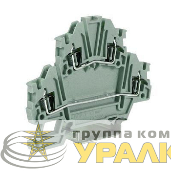 Зажим HMD.1/X/GR клеммн. 2-х уровн. пружинный 1.5кв.мм сер. DKC 