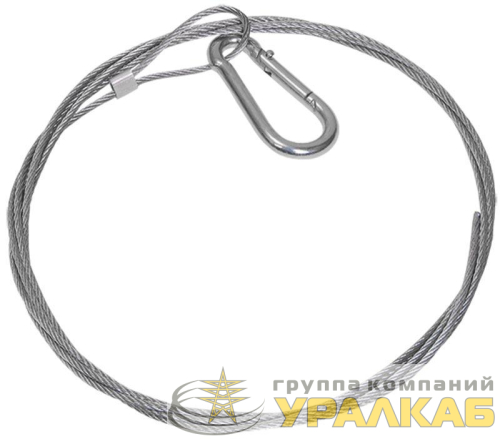 Трос стальной с карабином 7м IEK 