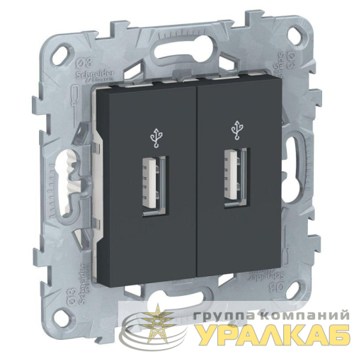 Коннектор-USB 2-м UNICA NEW антрацит SchE 