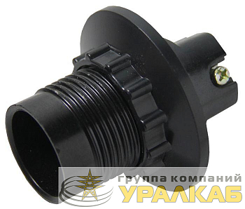 Патрон карболитовый с кольцом Е14 черн. без наклейки EKF 