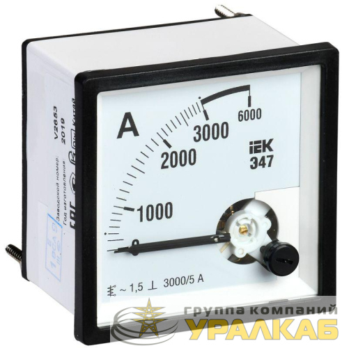 Амперметр Э47 72х72мм 3000/5А кл. точн. 1.5 IEK 