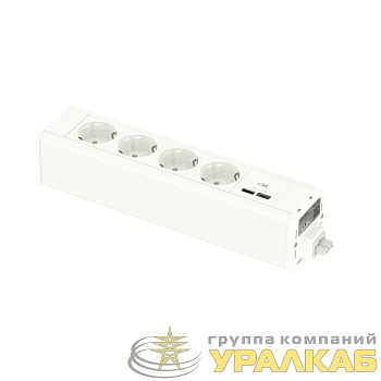 Блок Unica System+ 4хРозетка (2К+З) и 2хUSB A/C бел. SchE 
