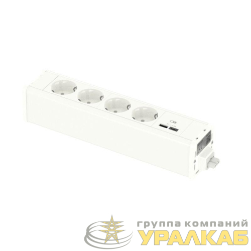 Блок Unica System+ 4хРозетка (2К+З) и 2хUSB A/C бел. SchE 