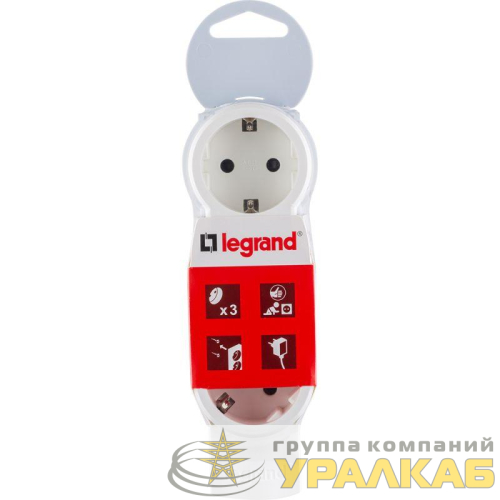 Колодка удлинителя 3-м с заземл. 16А IP20 Стандарт 3х2P+E без кабеля Leg 