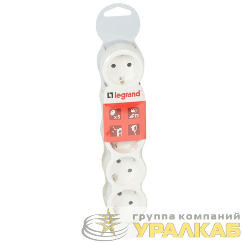 Колодка удлинителя 5-м с заземл. 16А IP20 Стандарт 5х2P+E без кабеля Leg 