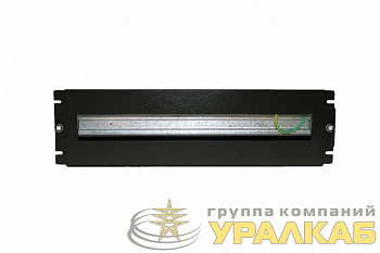 Панель с DIN-рейкой с регулир. глубиной установки 19дюйм 3U 22 места BPB19-PS-3U-RAL9005 черн. Hyperline 