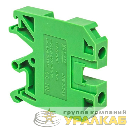 Колодка клеммная JXB-2.5/35 (25а) зел. EKF 