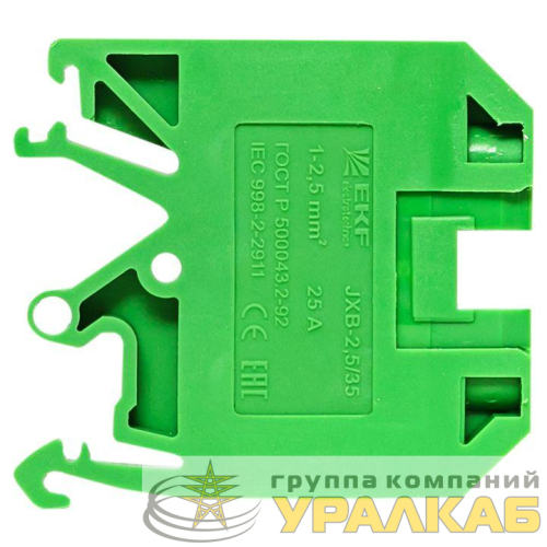 Колодка клеммная JXB-2.5/35 (25а) зел. EKF 