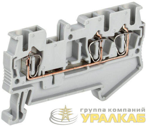 Клемма пружинная КПИ 3в-2.5 3 вывода 31А сер. IEK 