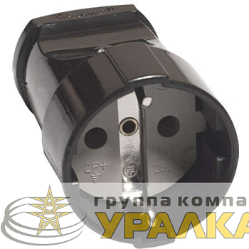 Розетка переносная 16А 250В с заземл. черн. (еврослот) UNIVersal 