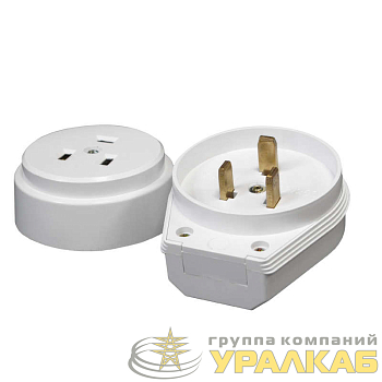 Разъем РШ-ВШ 32А 250В 2P+PE откр. уст. бел. UNIVersal 