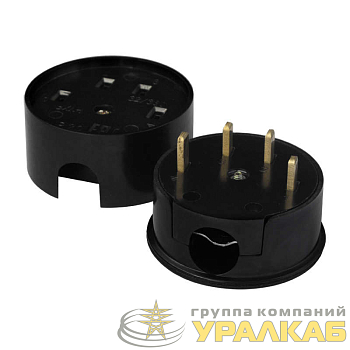 Разъем РШ-ВШ 32А 380В 3Р+РЕ кругл. черн. UNIVersal 