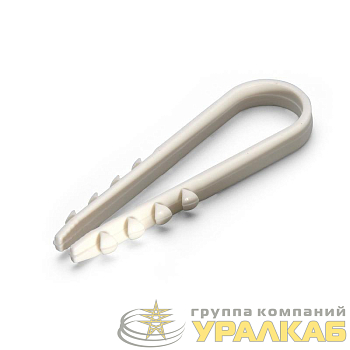 Дюбель-хомут ДХ 5-10 для круглого кабеля нейлон бел. (уп.100шт) Fortisflex 