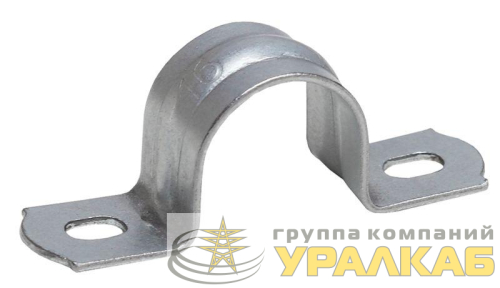 Скоба металлическая двухлапковая d 25-26мм (уп.100шт) ЭРА 