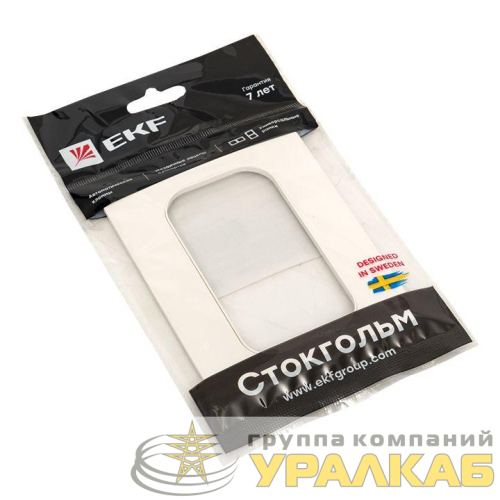 Рамка для розетки 2-м Стокгольм бел. PROxima EKF 