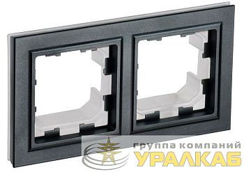 Рамка 2-м IP44 BRITE РУ-2-БрЧ-44 черн. IEK 