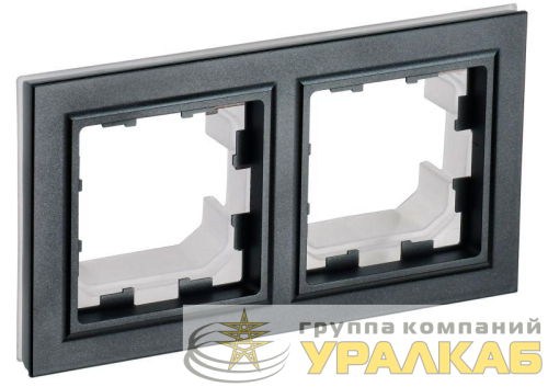 Рамка 2-м IP44 BRITE РУ-2-БрЧ-44 черн. IEK 