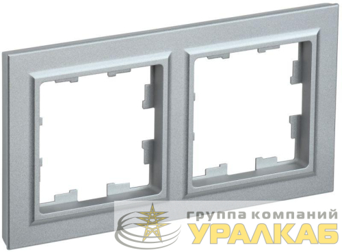 Рамка 2-м BRITE РУ-2-БрА алюм. IEK 