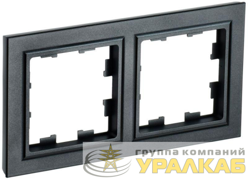 Рамка 2-м BRITE РУ-2-БрЧ черн. IEK 