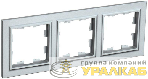 Рамка 3-м BRITE РУ-3-БрА алюм. IEK 