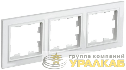 Рамка 3-м BRITE РУ-3-БрБ бел. IEK 