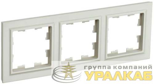 Рамка 3-м BRITE РУ-3-БрКр беж. IEK 