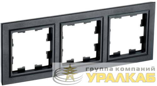 Рамка 3-м BRITE РУ-3-БрЧ черн. IEK 