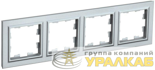 Рамка 4-м BRITE РУ-4-БрА алюм. IEK 