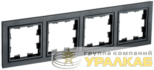 Рамка 4-м BRITE РУ-4-БрЧ черн. IEK 