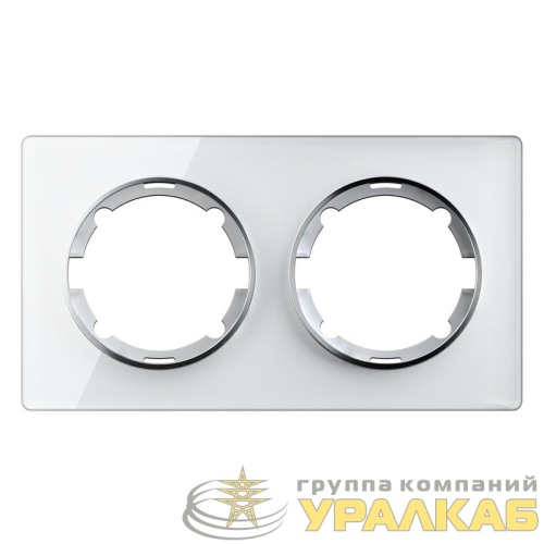 Рамка 2-м Garda горизонт. стеклянная бел. 2E52201300 OneKeyElectro 