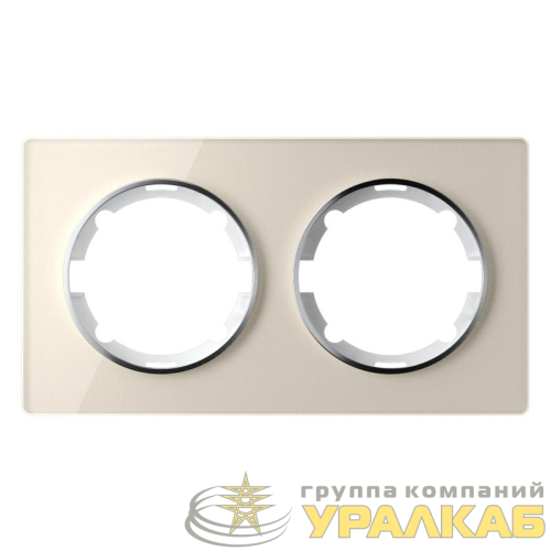 Рамка 2-м Garda горизонт. стеклянная беж. 2E52201301 OneKeyElectro 