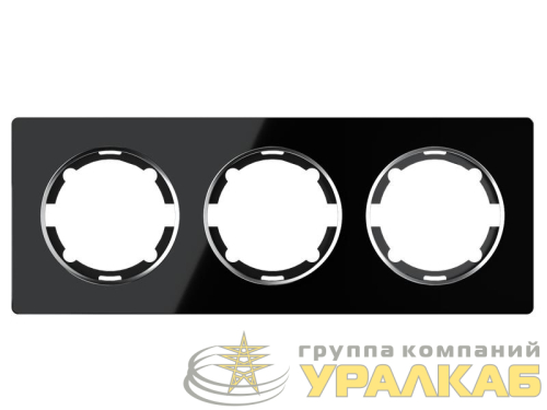 Рамка 3-м Garda горизонт. стеклянная чер. 2E52301303 OneKeyElectro 