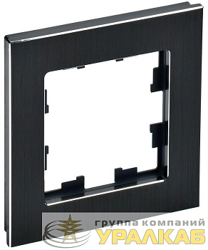 Рамка 1-м BRITE РУ-1-1-БрЧ металл черн. IEK 