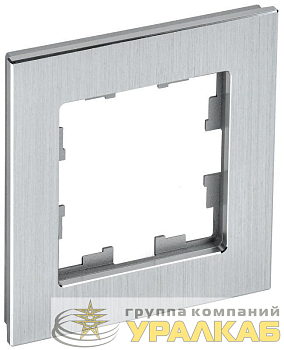 Рамка 1-м BRITE РУ-1-1-БрА металл алюм. IEK 